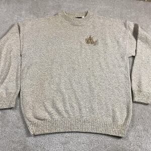 Vintage Buckshot Racing Sweater Mens XL Beige Knit Crewneck Nascar‎ 90s Jones 00
